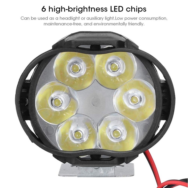 Headlights/Headlights,2Pcs 6 Led Spot Fog Light Motorcycle Headlight Universal Waterproof
