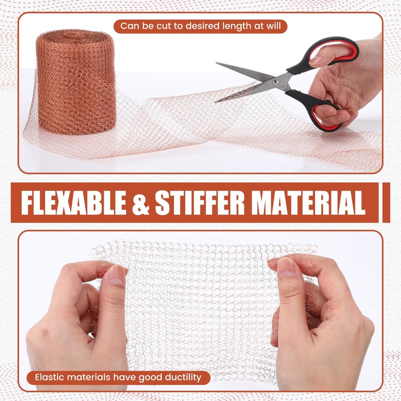 Yaocom 4" x 60 ft Copper Mesh Rodent Control Kit