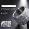 INRENG Women's Stainless Steel Ring Shiny Sequins Pave Sandblast Wide