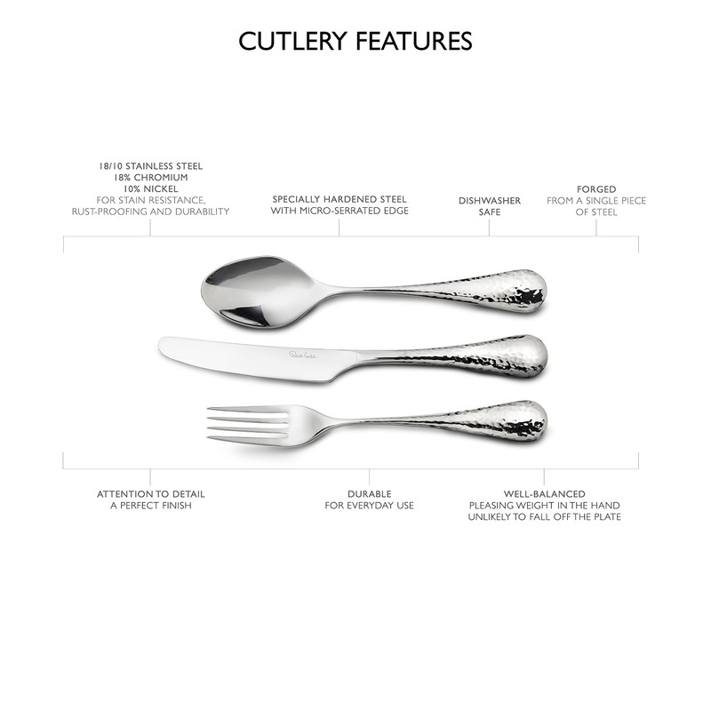 Robert Welch Honeybourne Bright, 7 Piece Cutlery Place Setting. Made