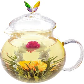 Teabloom Tés Florales De Lichi Y Melocotón: Bolitas De Té Florales Hechas A Mano. Cada Flor Se Puede Reutilizar Varias Veces (Paquete De 2).