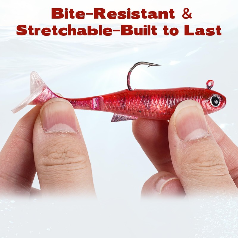 6PCS Soft Plastic Fishing Lures - 3.5in Swim Baits for