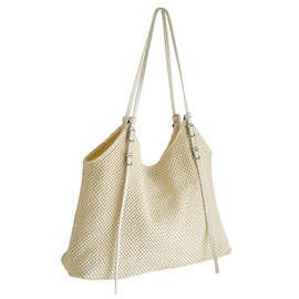 Cownod Straw Bag, Straw Bags for Women 2025, Summer Soft Woven Shoulder beach bags for women, stylish beach tote bag (Beige)