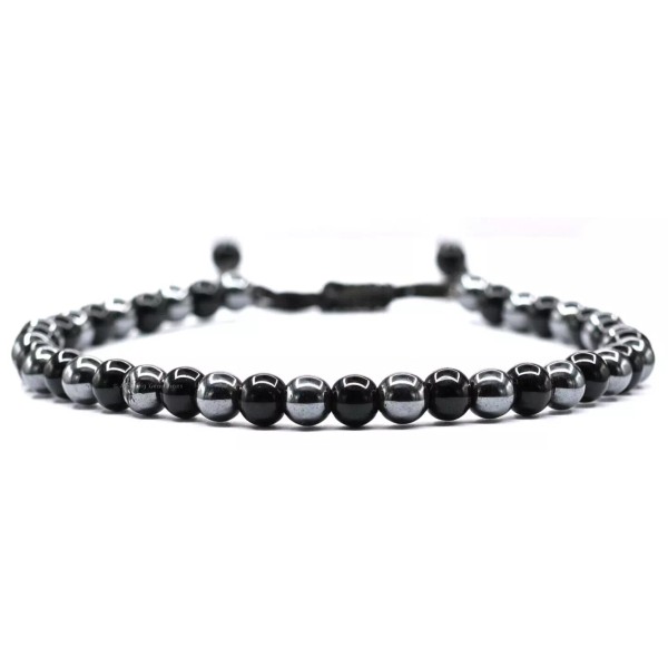 Amazing Gemstones Black Obsidian Hematite Anklet (Without Knot) - 6mm