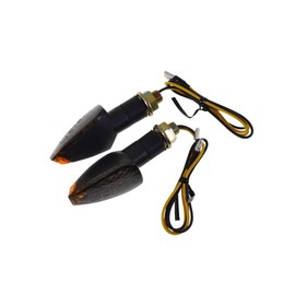 2EXTREME Mini LED indicator, universal, design with tinted smoke glass, robust black plastic housing, 12 V with M10 thread, 85 mm long, for scooters, motorcycles, mopeds and quads