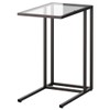 IKEA VITTSJO Laptop Stand, 35X65 cm (Black Brown/Glass)
