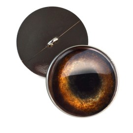 Medium Brown Dog Sew On Button Glass Doll Eyes for Stuffed Animal Plushie Pair for Art Dolls, Sculptures, Props, Masks, Fursuits, Jewelry Making, Taxidermy, and More (10mm)