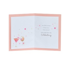 UK Greetings 21st Birthday Card for Her/Friend - Cocktail Design