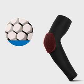 Health Hiking Sports Cushioned Arm Elbow Protector 1P Black Black/L 10ea