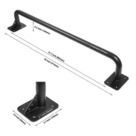 Purife Wall Mounted Doorway Pull Up Bar, Heavy Duty Strength Training Pull-Up Bars for Doorframe, Support Beam or Joist Mount Thick Metal Sturdy Construction Support 500 lbs