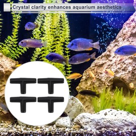 RATCHROLL 4 Pcs Plastic Hose Barb Fitting 5/16" T 3 Way Splicer Joint Black PP