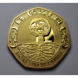 The Commemorative Coin Company MEMENTO MORI 24ct Gold Reminder Coin. MORS VINCIT OMNIA Life/Time/Death Stoic/Reflection Latin. MEMENTO VIVERE