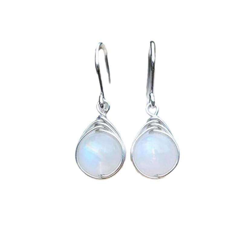Moonstone Earrings 925 Sterling Silver Moonstone Drop Dangle Earrings, Moonstone
