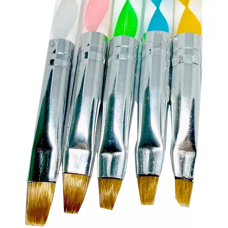 Veraly 5 Pinceles Para Acrílicos Para Decoración Uñas 5 Medidas