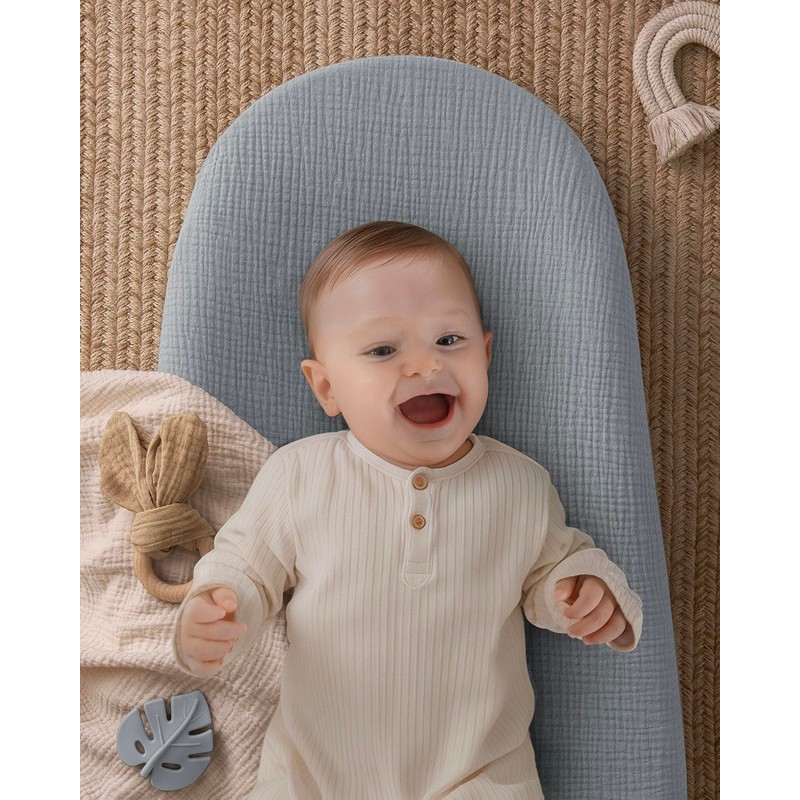 Blissful Diary Muslin Baby Changing Pad with Waterproof Lining Foam,