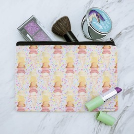 Ice Cream Cone Scoops Makeup Cosmetic Bag Organizer Pouch