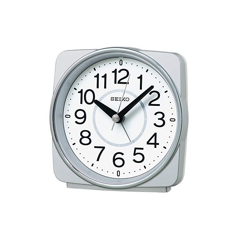 Seiko Clock KR335S Table Clock, Silver Metallic, Body Size: 4.3