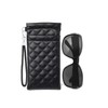 Yantoers Double Eyeglass Case Squeeze Top Glasses Pouch, Leather Soft
