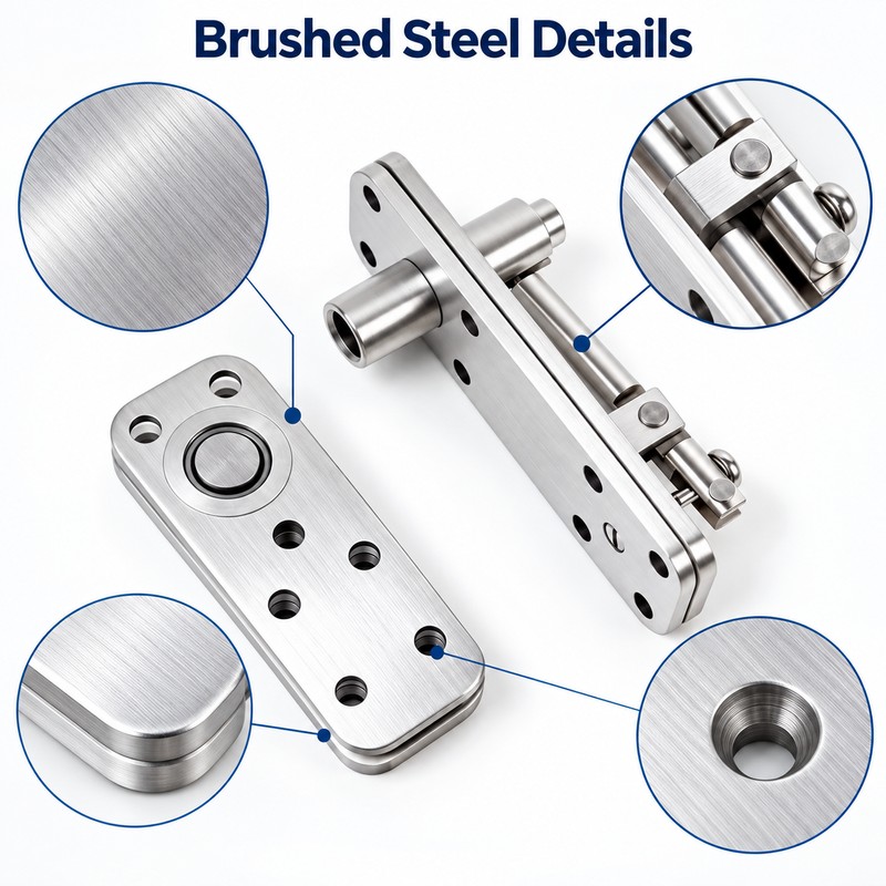 360-Degree Rotating Stainless Steel Hidden Door Hinges – Heavy-Duty Invisible