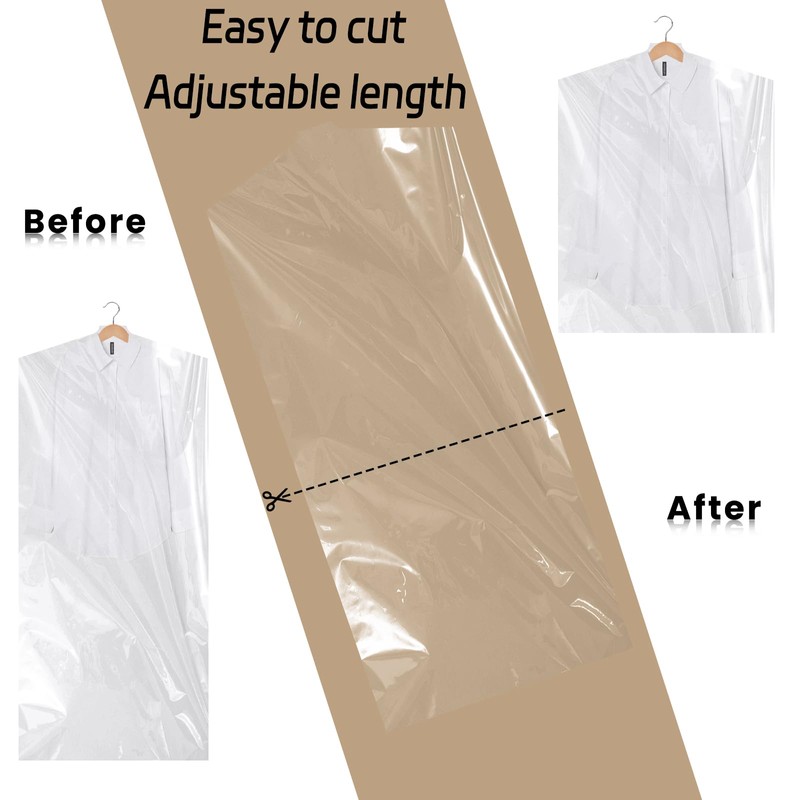 JIUBULUJIU 40 Pack Plastic Clothes Covers, 60 x 140cm Dry