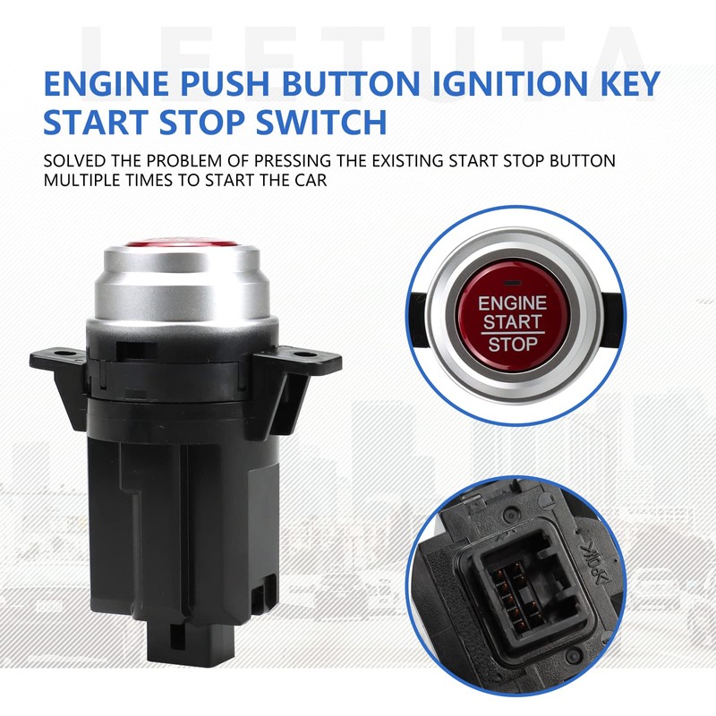 LEETUTA Engine Push Button Ignition Key Start Stop Switch 35881-T0A-G02