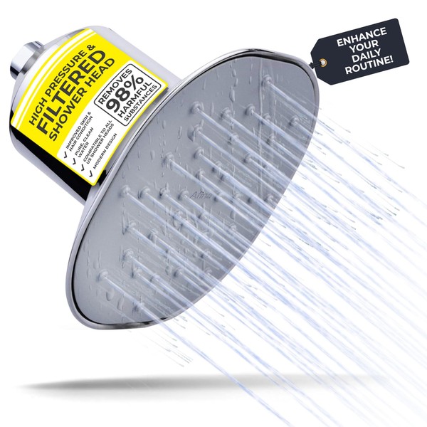 Afina Filtered Shower Head, Filter for Hard Water | Improves