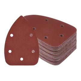 Kozelo 60 Stück Mausschleifer Detail Schleifpapier - [2000 Körnung, 3,5" x 5,5"] Dreieckige Klettverschluss-Schleifpads für Holzmöbel-Polierverwendung | 5 Löcher, Aluminiumoxid