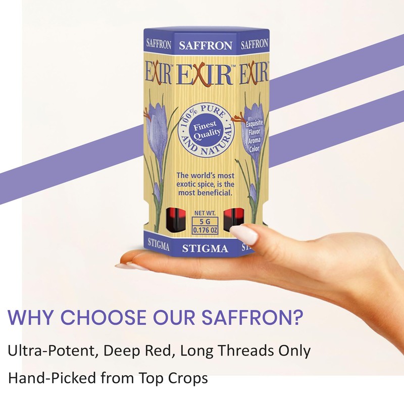 Exir, Saffron Threads, Premium Quality Spice for Paella, Risotto, Tea,