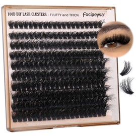 Fluffy Thick Lash Clusters DIY Eyelash Extension 10-18MIX D Curl Lash Clusters 100D Wispy Individual Eyelash Extensions Clusters Lashes DIY Fluffy Lash for Beginners by Focipeysa