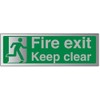 V Safety Fire Exit-Fire Exit Keep Clear Sign - 300mm