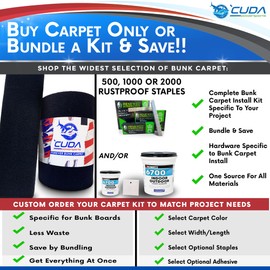 Trailer Hardware Kit-Cuda Boat Trailer Bunk Carpet 12 Inch Wide-FOREVER44-Charcoal 12" x 25Ft-500 Staples / 1 Quart/Trowel-Bunk Board Carpet Waterproof Forever Kit44