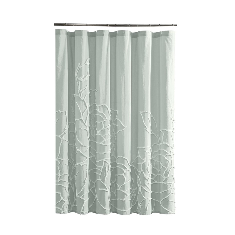 Peri Home 100% Cotton Sage Fabric Shower Curtain for Bathroom,