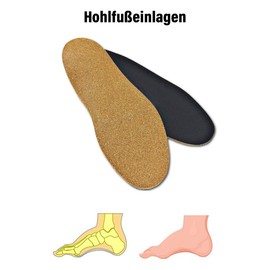 Green Feet 3mm dünne Orthopädische Schuh Einlegesohle-n I High Arch I Senkfuß Hohlfuß Gr.43/44 mit Spreizfuß-Stütze Dämpfungs-Polster Hand-Made in Germany