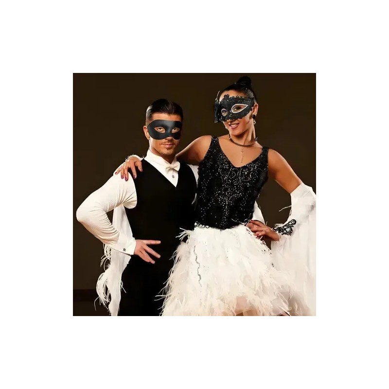 Antifaz Fiesta Másca Halloween Pareja Carnaval Cosplay Negra Negro