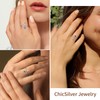 ChicSilver 925 Silver Ring for Women Girls Platinum Adjustable Ring