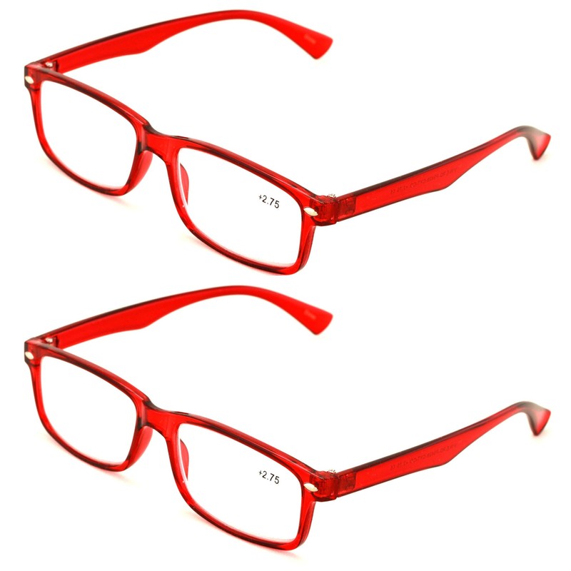 V.W.E. 2 Pairs Casual Rectangular Reading Glasses - Stylish Simple