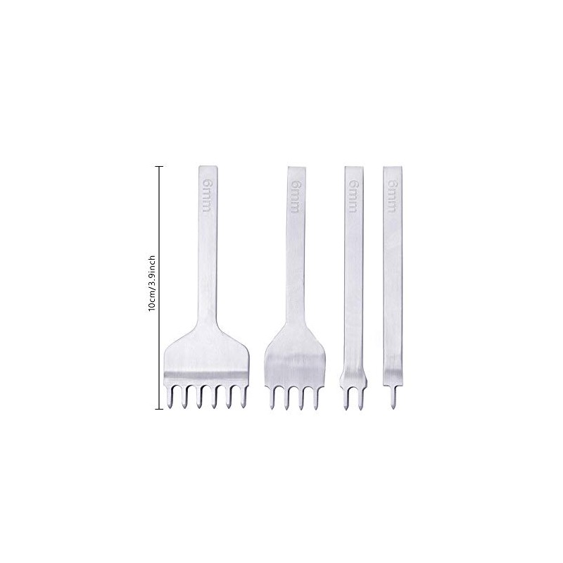 Leather Craft Tool 1/2/4/6 Prong Lacing Stitching Punch Hole (6mm)