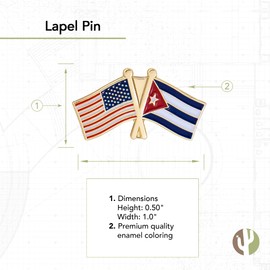 Desert Cactus Cuba Country Lapel Pin Enamel with United States USA Souvenir Hat Men Women Patriotic (Double Flag Pin)