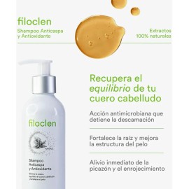 Inbiotech Filoclen Shampoo 250ml Anticaspa Antioxidante Restaura Cuero Cabelludo