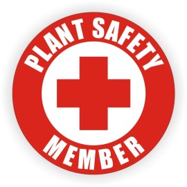 Unbranded/Generic 3 pcs - Red Plant Safety Member Hard Hat Decals Helmet Stickers Safe Worker