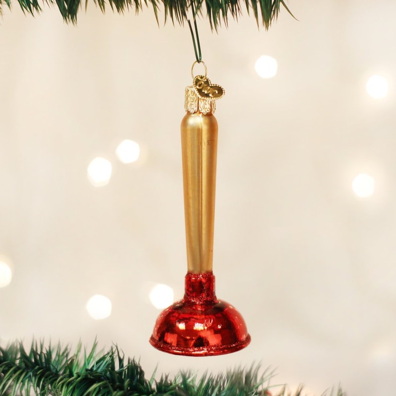 Old World Christmas Ornaments: Toilet Plunger Glass Blown Ornaments for