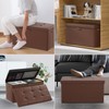 ENGPOW Storage Ottoman Bench,Fireproof Folding Storage Bench with Lock,30 Inches