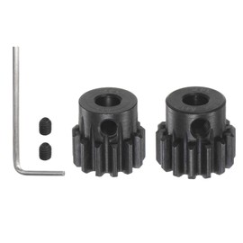 sourcing map MOD 1 M1 Pinion Motor Gear Set 2pcs 13T 14T Fits 5mm RC Motor Shaft M1 Pitch Gears for RC Car with Allen Key