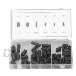 Rubber Vacuum Hat Set, 80-Piece Vacuum Hat Plug Assortment Set, Rubber Leak Protection, High Temperature Resistant, with a Storage Box, 5/32 Inch to Caps