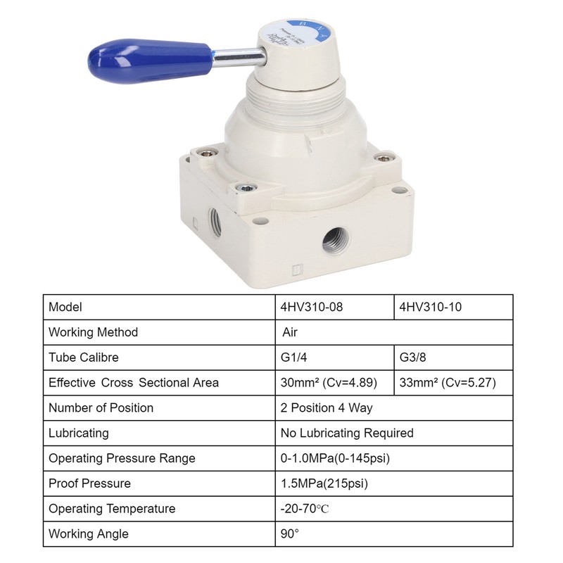 Air Hand Valve Rotary Lever 2 Position 4 Way Pneumatic
