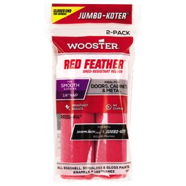 Wooster Brush RR311-4 1/2 Jumbo-Koter Red Feather Shed Resistant Paint Roller Cover, 1/4 in Nap, 4-1/2 in L, 3/4 in, 4.5 Inch
