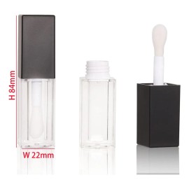 24pcs 0.2 Fl Oz Vacío Cuadrado Negro Lipgloss Tubos A Granel