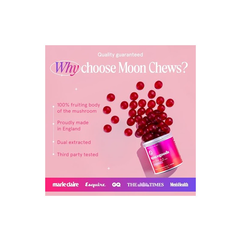 Spacegoods Moon Chews 240g, 30 Servings, Lion's Mane Super Gummies,