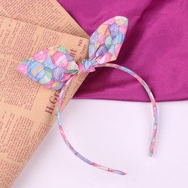 Easter Headbands for Women Spring Bows Headbands Cute Rabbit Bunny Ear Egg Chick Flowers Design Knoted Hairbands Easter Hair Accessories (Easter Egg, 1 Count (Pack of 1))