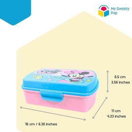 My sweety pop - Lunch Set Girls - Lunch Box + Water Bottle - Lunch Box - Hydration - Children - Crib - Nursery - School - Holiday - Meal - Gift Idea - Minnie Mouse - Pink/Blue